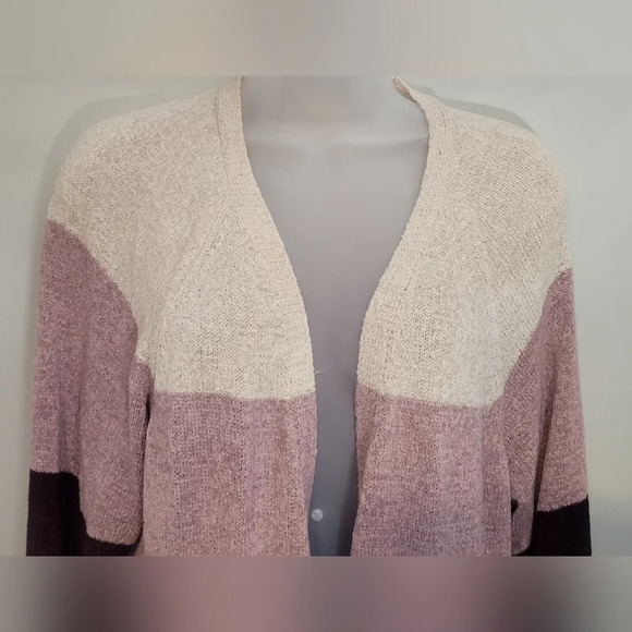 NWOT Maurices lightweight colorblock striped cardigan sweater, womens size 1 - Picture 4 of 12